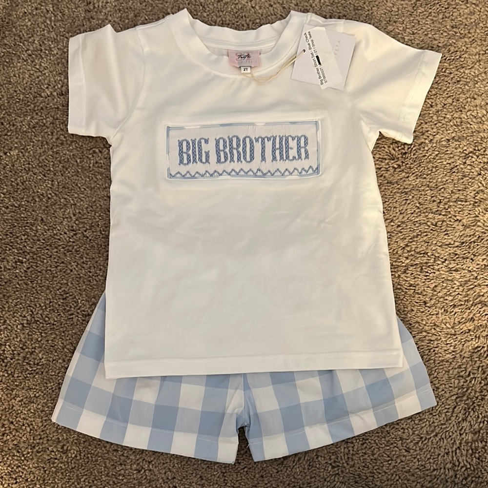 Kids White and Blue Matching Set